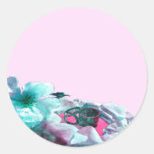 Ringe mit weißen Rosenblättern Runder Aufkleber (Vorderseite)