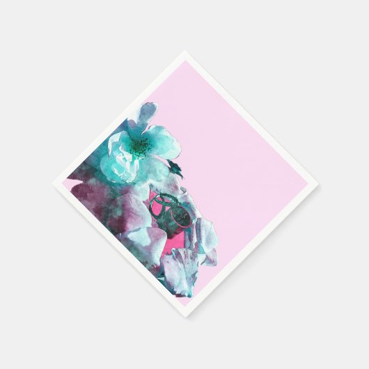 Ringe mit weißen Rosenblättern Serviette (Ecke)