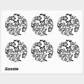 Ringe und Blume Runder Aufkleber (Blatt)