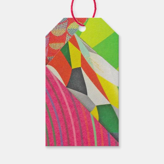 Ringe und Tessellationen Collage Geschenkanhänger (Vorderseite)