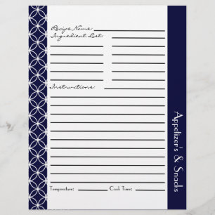Ringed Diamonds Recipe Beilagen - Navy Blue White
