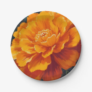Ringelblume   Aquarell-Blumenmalerei Pappteller