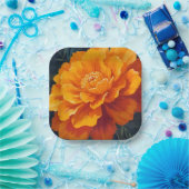 Ringelblume | Aquarell-Blumenmalerei Pappteller (Party)