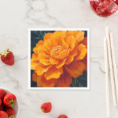 Ringelblume | Aquarell-Blumenmalerei Serviette (Beispiel)
