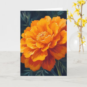 Ringelblume Aquarell Florale Bemalte Karte
