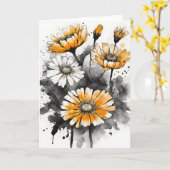 Ringelblume - Aquarellblumen Karte (Gelbe Blume)