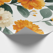 Ringelblume Botanische Blumen Wasserfarbe Herbst Geschenkpapier (Ecke)