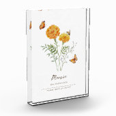 Ringelblume Geburtsmonatsblume Fotoblock (Links)