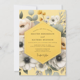 Ringelblume Graue Anemone Hochzeit Einladung