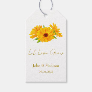 Ringelblume   Lass Liebe wachsen Hochzeitssamen  Geschenkanhänger