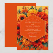 Ringelblume Lebendige Hochzeitsernte Einladung (Vorne/Hinten)