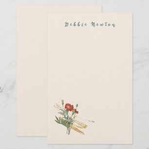 Ringelblume mit goldener Flourish-Schreibwaren Briefpapier