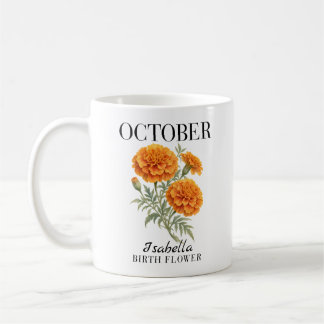 Ringelblume Wasserfarben Geburtsblume Oktober Kaffeetasse