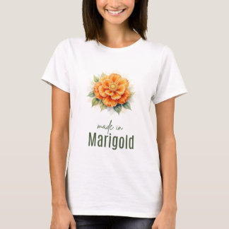 Ringelblume Wasserfarbenkunst zur Geburt im Oktobe T-Shirt