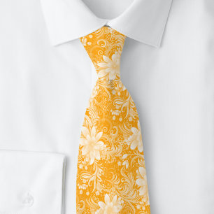 Ringelblumen-Blumen-Batik Krawatte