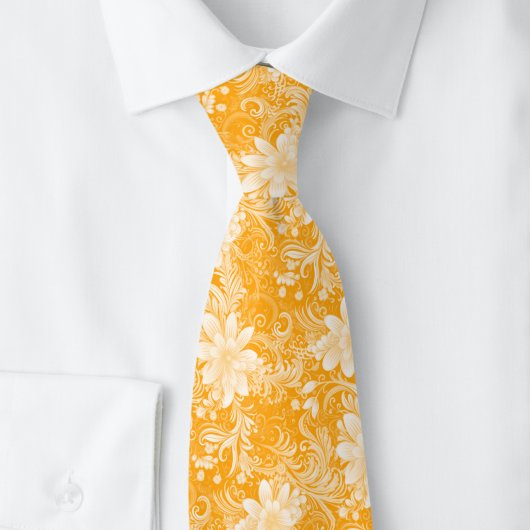 Ringelblumen-Blumen-Batik Krawatte