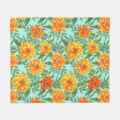 Ringelblumen-Blumenmuster Fleecedecke (Vorderseite (Horizontal))