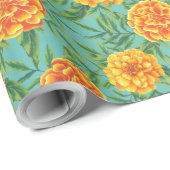 Ringelblumen-Blumenmuster Geschenkpapier (Rolleneckpunkt)