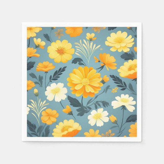 Ringelblumen-Blumenmuster Serviette (Vorderseite)