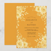 Ringelblumen-Eukalyptus-Hochzeit Einladung (Vorne/Hinten)