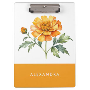 Ringelblumen-Garten-Blume Elegante Orange Floral Klemmbrett