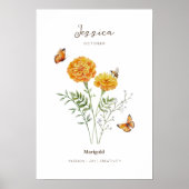Ringelblumen-Geburtsmonats-Blumenposter Poster (Vorne)