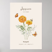 Ringelblumen-Geburtsmonats-Blumenposter Poster (Vorne)
