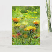 Ringelblumen-Geburtstagskarte Karte (Vorderseite)