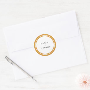 Ringelblumen-Gelb-Fette-Rand-Moderne-Hochzeit Runder Aufkleber