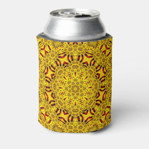 Ringelblumen gelb u. rotes Vintages Kaleidoskop Dosenkühler