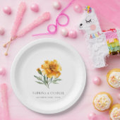 Ringelblumen-Hochzeit Elegante Florale Herbst Pappteller (Party)