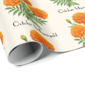 Ringelblumen im Oktober Geschenkpapier (Rolleneckpunkt)