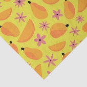 Ringelblumen-Mango-Frucht- und Blumenmuster Seidenpapier (Detail)