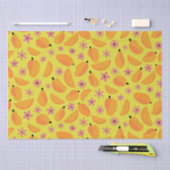 Ringelblumen-Mango-Frucht- und Blumenmuster Seidenpapier (Handwerk)