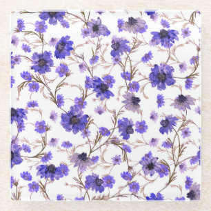 Ringelblumen, nahtloses Blumen-Wallpaper Glasuntersetzer