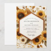 Ringelblumen-Rustikal-Hochzeit zur Erntezeit Einladung (Vorne/Hinten)