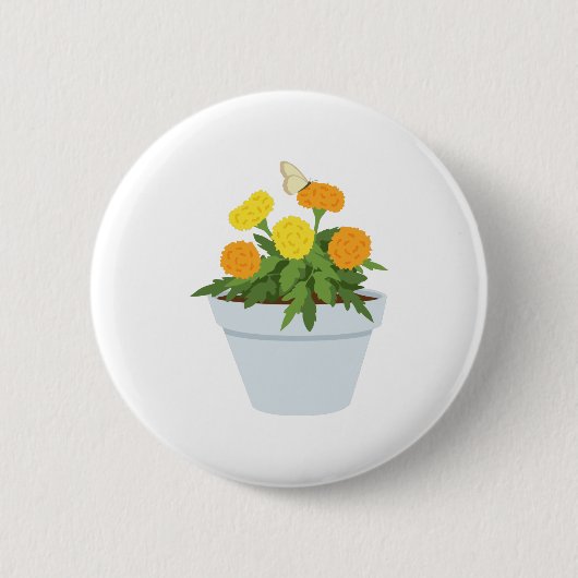 Ringelblumen-Schmetterling Button (Vorderseite)