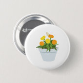 Ringelblumen-Schmetterling Button (Vorne & Hinten)