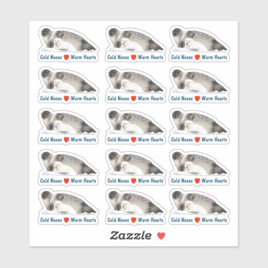 Ringelnase Siegel - kalte Nasen Warme Herzsticker Aufkleber (Blatt)