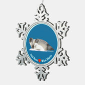 Ringelnasen - Kalte Nasen, warme Herzen Schneeflocken Zinn-Ornament (Rechts)