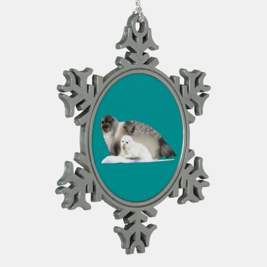 RingelSiegel Schneeflocken Zinn-Ornament (Links)