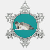 RingelSiegel Schneeflocken Zinn-Ornament (Vorderseite)