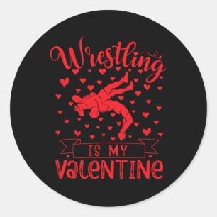 Ringen ist mein Valentinsrot Liebesherz Valentinst Runder Aufkleber