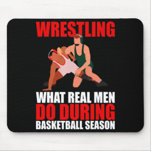 Ringen, was echte Männer während der Basketball-Sa Mousepad