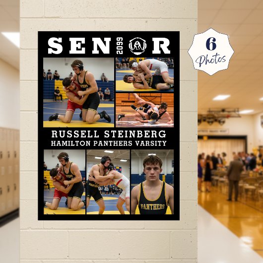 Ringer-Absolvent 6-Foto-Collage Poster