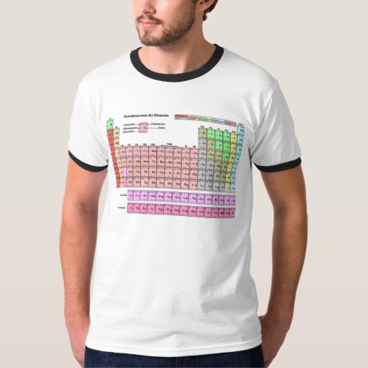 Ringer Shirt "Periodensystem der Elemente" (Vorderseite)