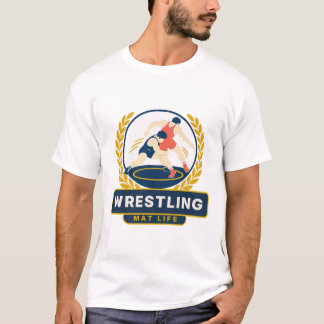 Ringer-T-Shirt mit Wrestler-Emblem T-Shirt