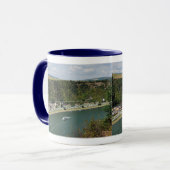 Ringer Tasse blau An der Loreley im Mittelrheintal (Vorderseite Links)