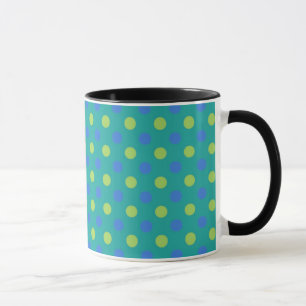 Ringer-Tasse Schwarz-Weiß, Blue Moons Polka Dots Tasse