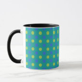 Ringer-Tasse Schwarz-Weiß, Blue Moons Polka Dots Tasse (Links)